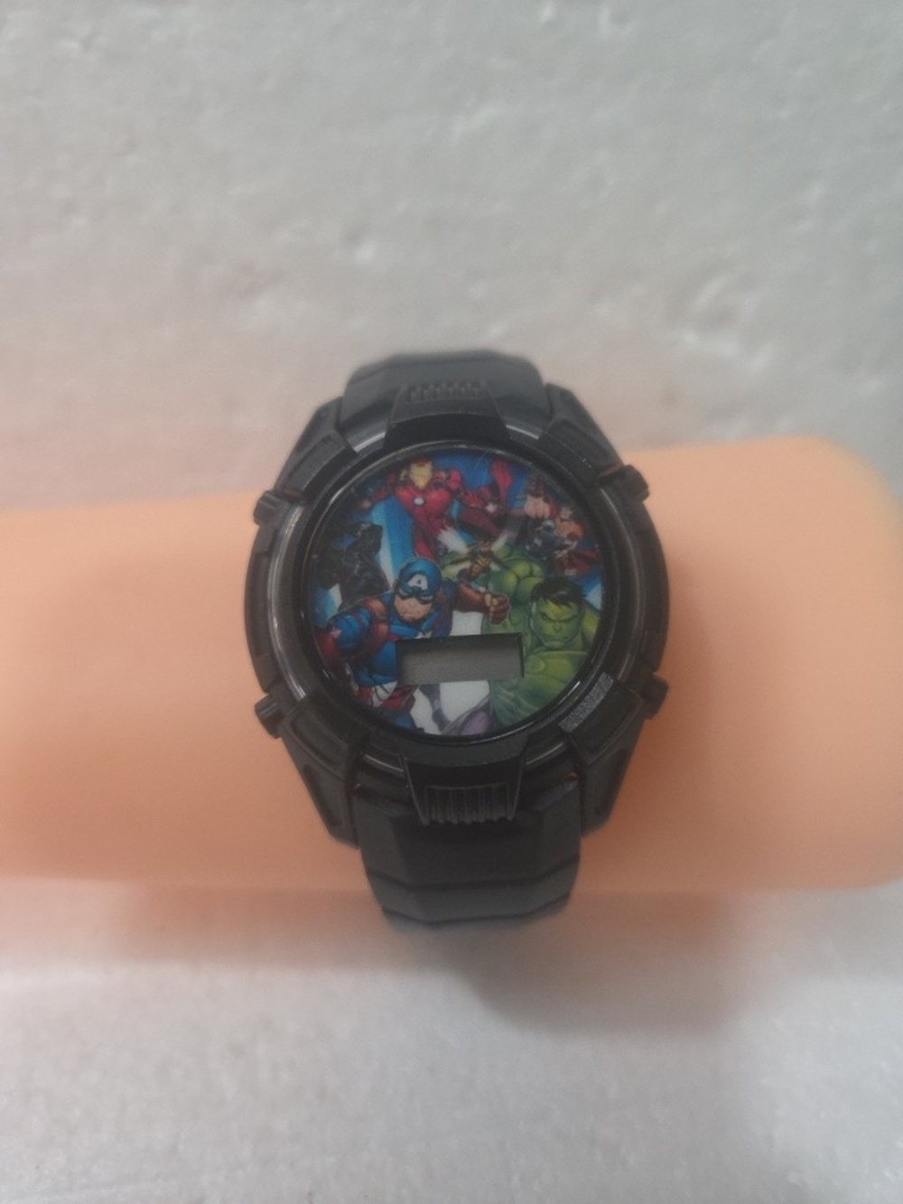 Marvel Black Digital Wristwatch with Logo By Accutime